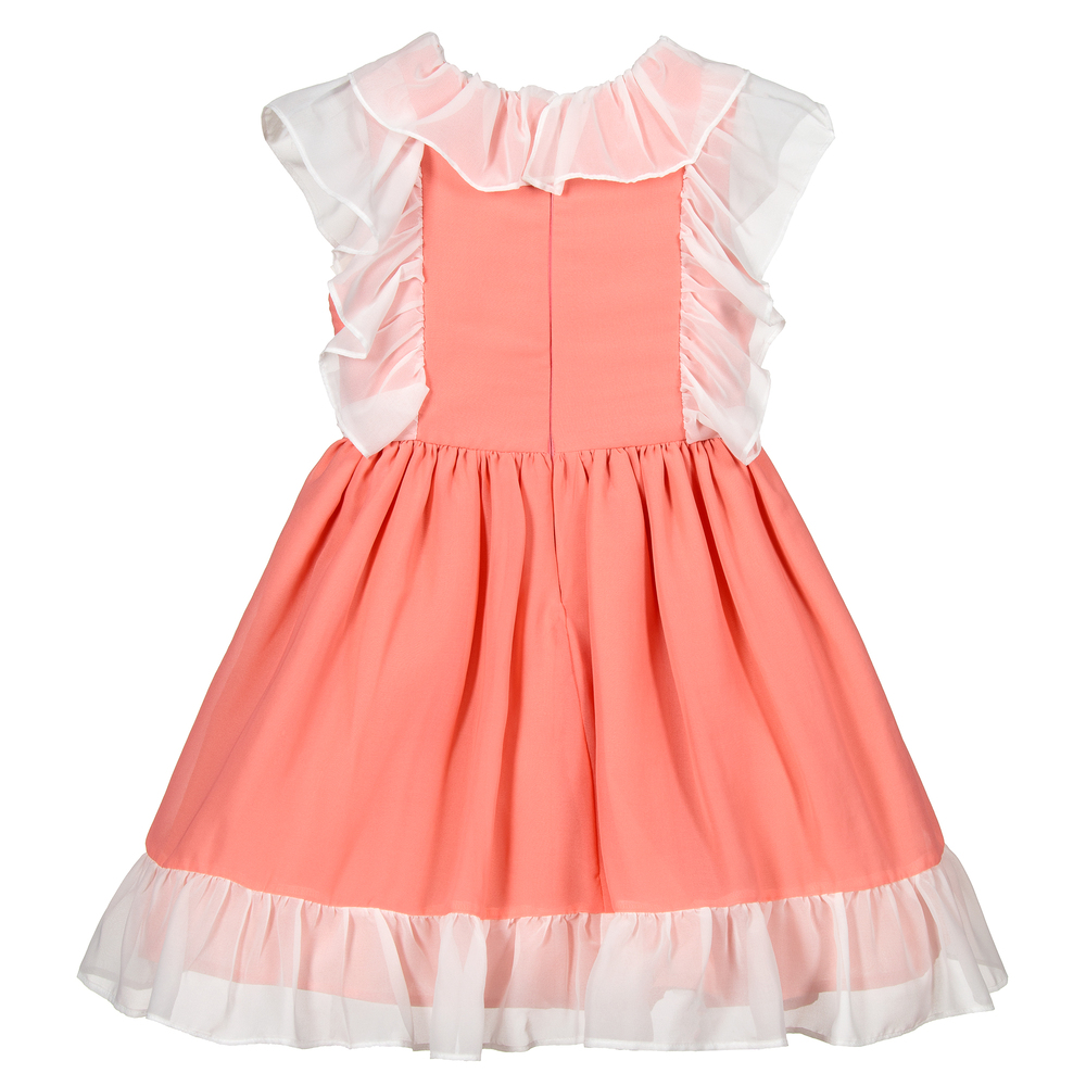 Patachou-Платье из шифона цвета слоновой кости и розового цвета | Childrensalon Outlet