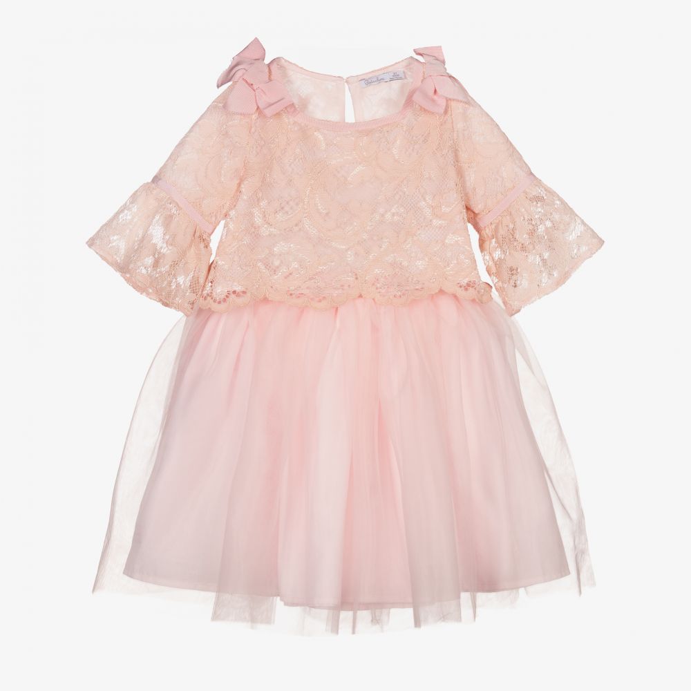 Patachou - Розовый кружевной топ и юбка из тюля | Childrensalon