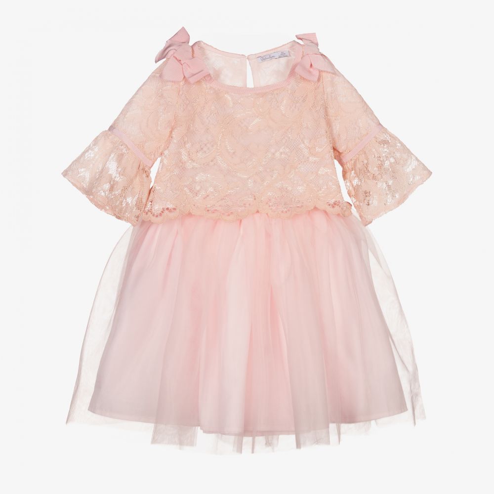 Patachou-Розовый кружевной топ и юбка из тюля | Childrensalon Outlet