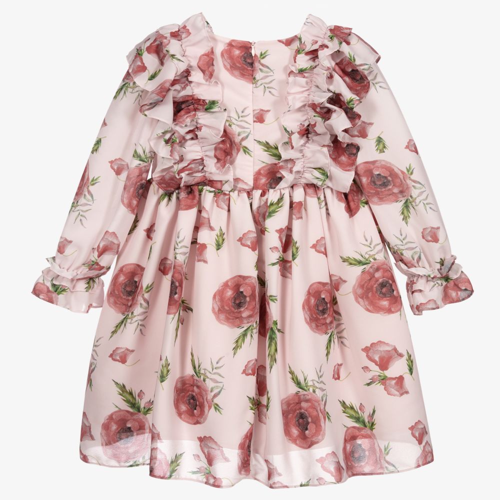 Patachou-Pink Poppy Chiffon Dress | Childrensalon Outlet