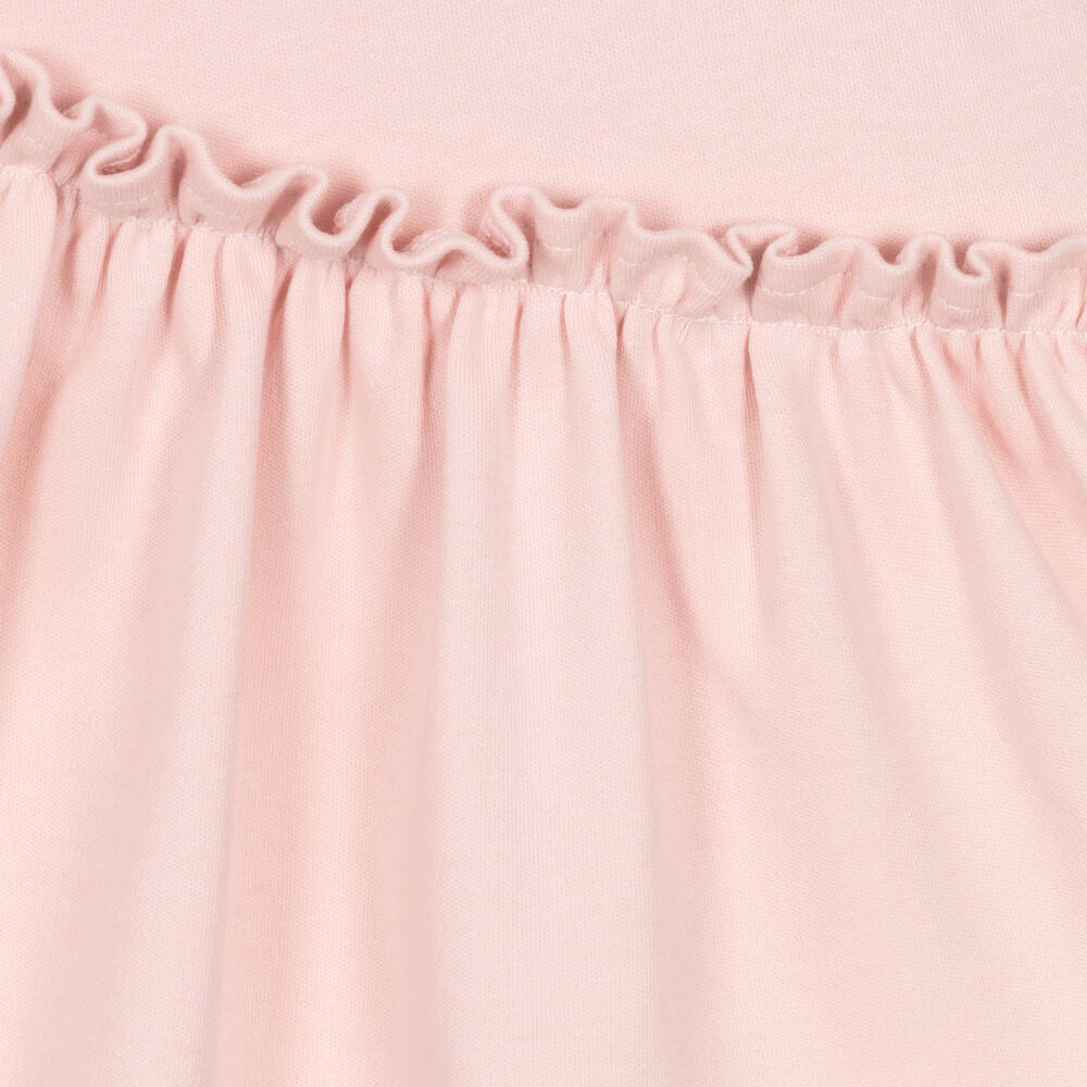 Patachou-Pink Puff-Sleeve Cotton Dress | Childrensalon Outlet