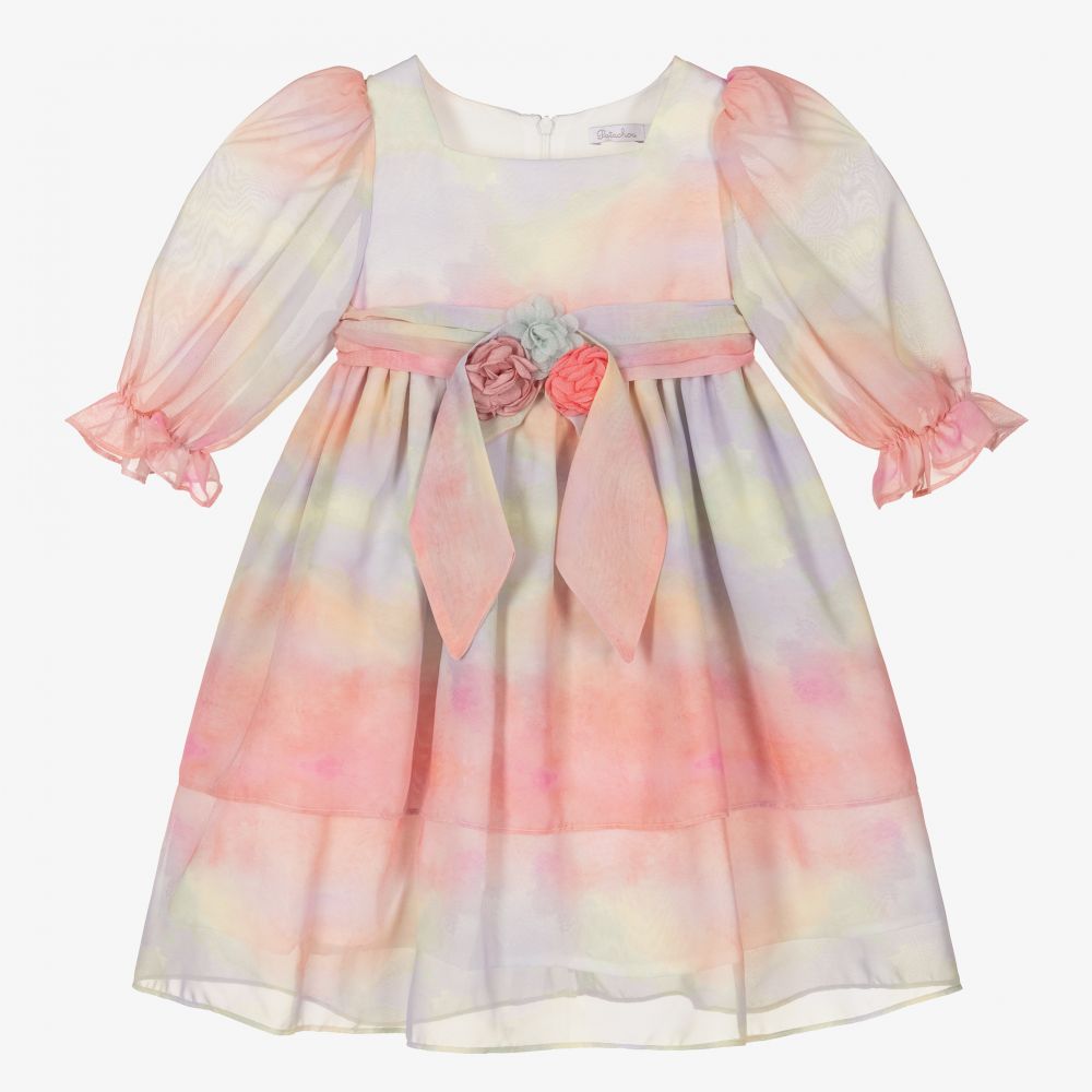 Patachou-Pink Tie Dye Chiffon Dress  | Childrensalon Outlet