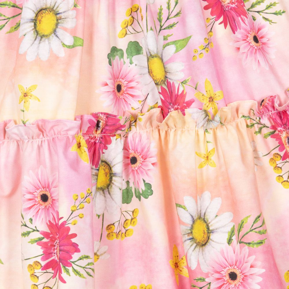 Patachou-Pink Tie Dye Floral Dress | Childrensalon Outlet