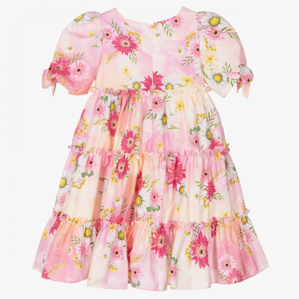 Patachou-Pink Tie Dye Floral Dress | Childrensalon Outlet