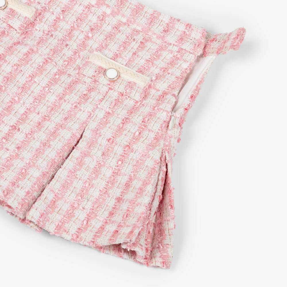 Patachou-Pink Tweed Skirt Set | Childrensalon Outlet
