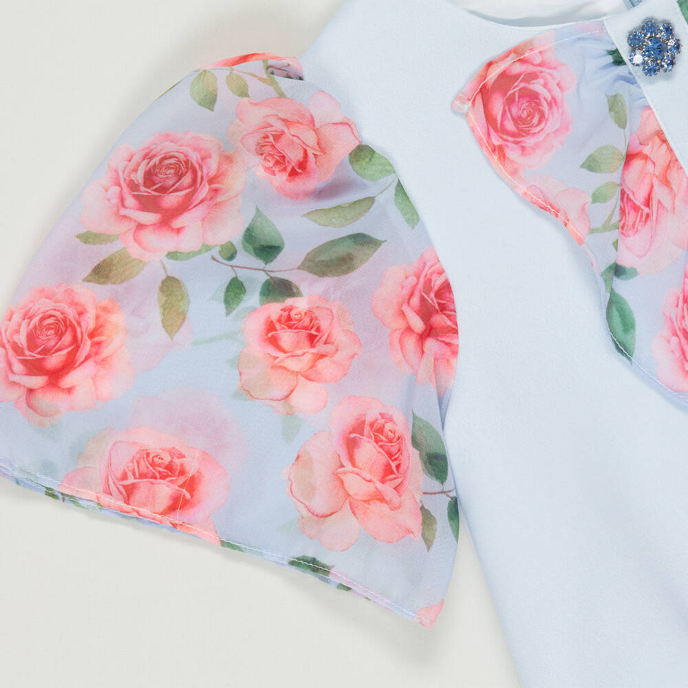 Patachou-Preloved Girls Blue Floral Shift Dress (3 years) | Childrensalon Outlet