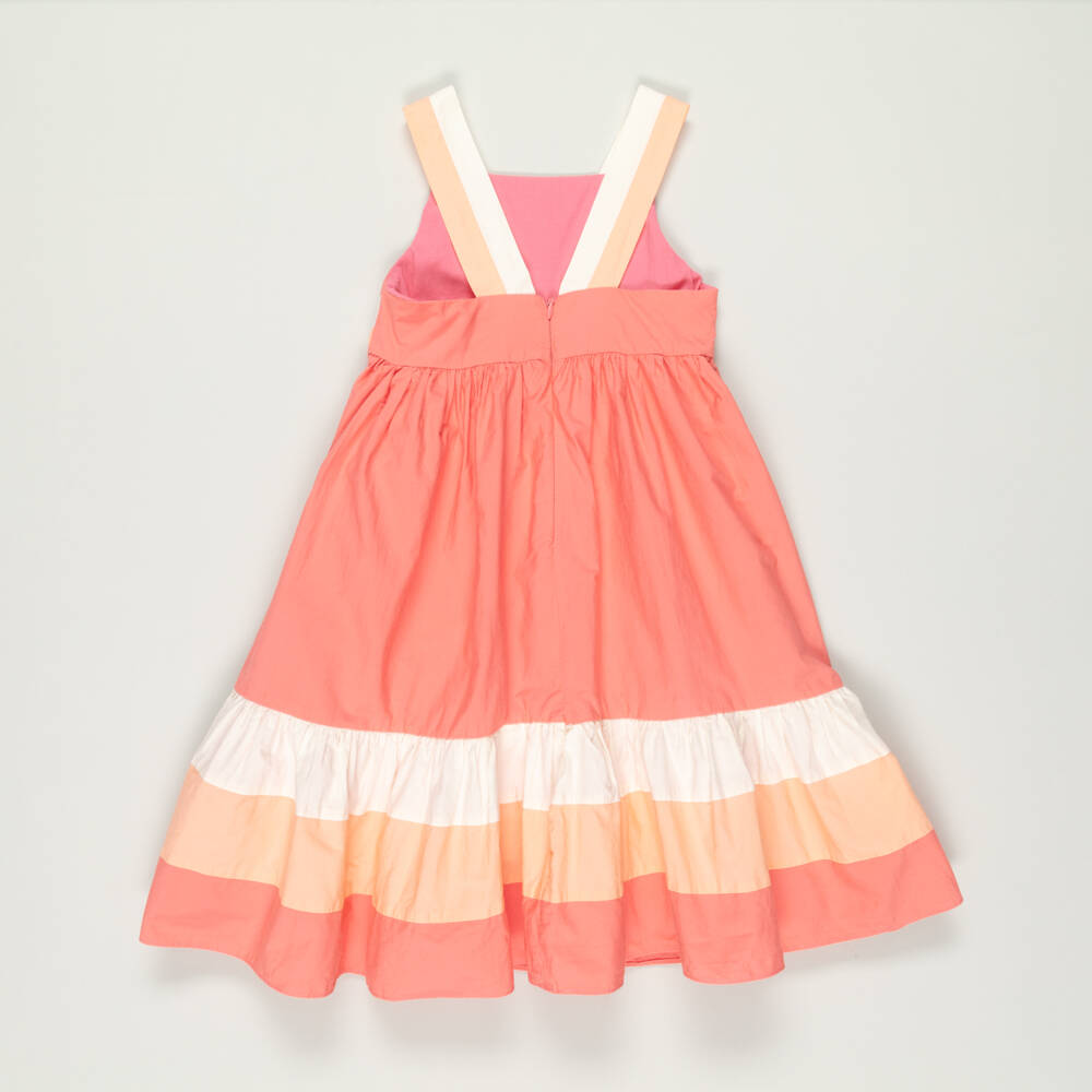 Patachou-Preloved Girls Coral Pink & Orange Cotton Dress (5 years) | Childrensalon Outlet