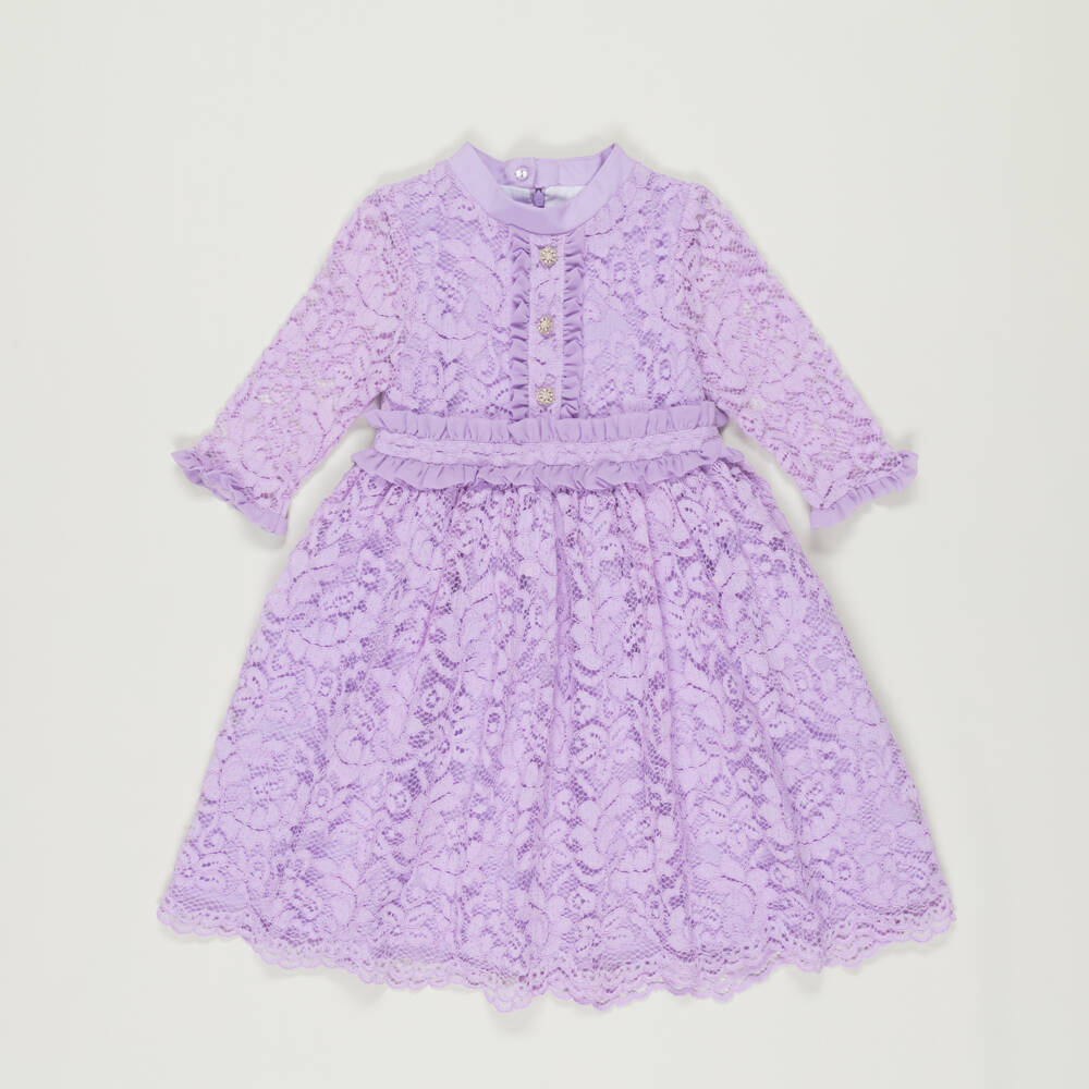Patachou-Preloved Girls Lilac Purple Lace Dress (6 years) | Childrensalon Outlet