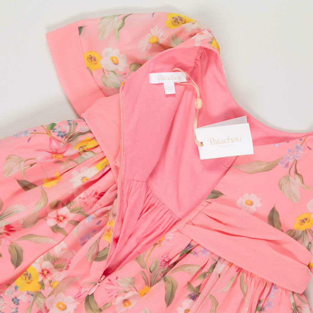 Patachou-Preloved Girls Pink Floral Chiffon Dress (3 years) | Childrensalon Outlet