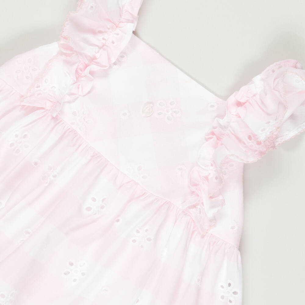Patachou-Preloved Girls Pink Gingham Pinafore Dress (3 years) | Childrensalon Outlet
