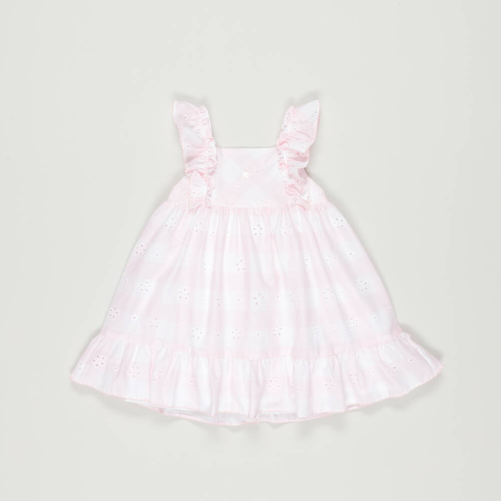 Patachou-Preloved Girls Pink Gingham Pinafore Dress (3 years) | Childrensalon Outlet