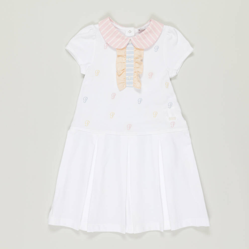 Patachou-Preloved Girls White Cotton Piqué Dress (4 years) | Childrensalon Outlet
