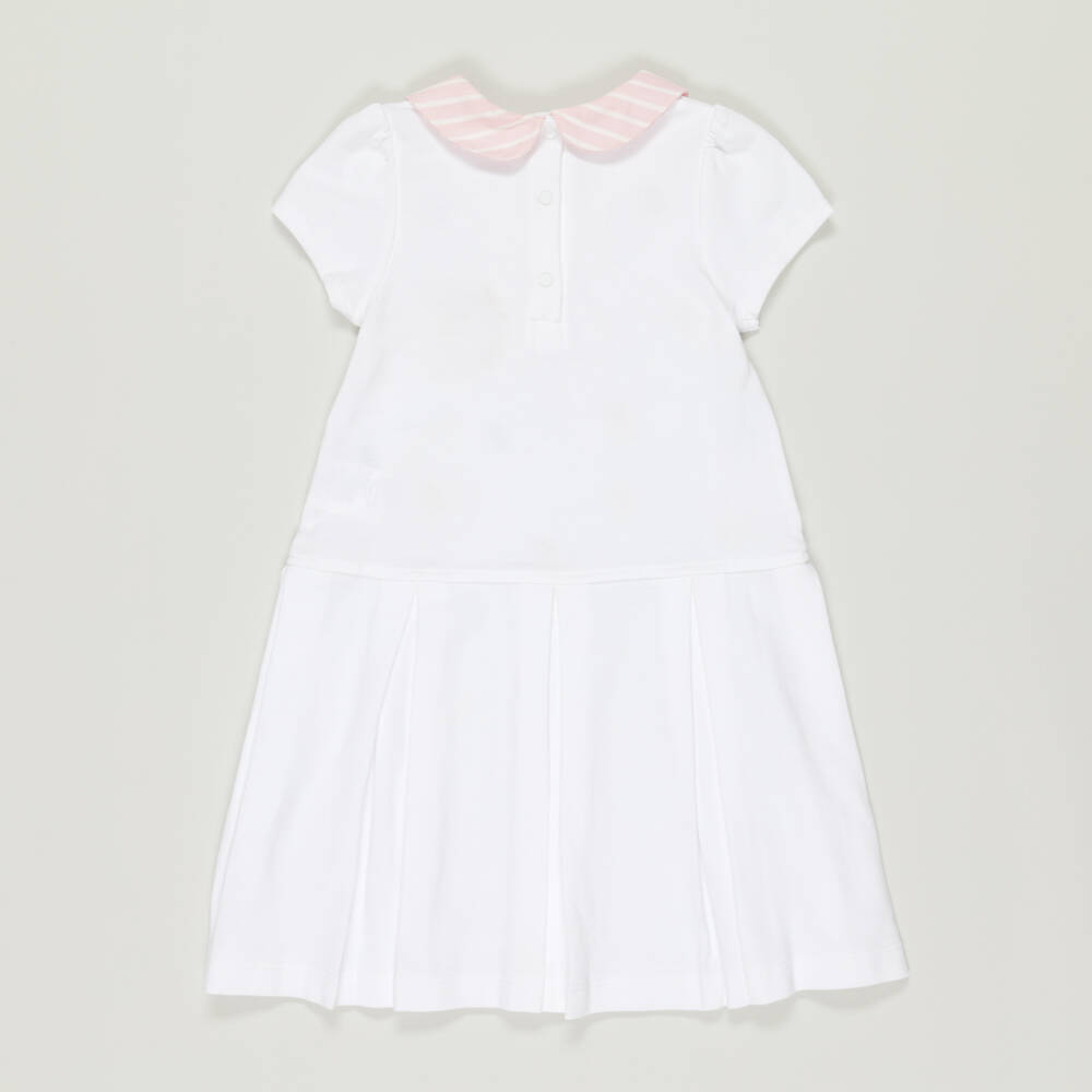 Patachou-Preloved Girls White Cotton Piqué Dress (4 years) | Childrensalon Outlet