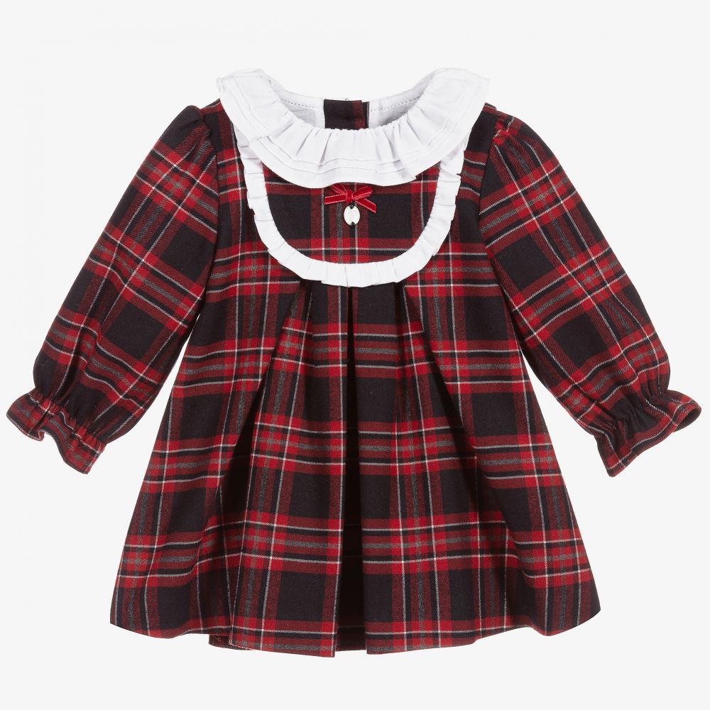 Patachou - Kariertes Babykleid in Rot und Blau  | Childrensalon