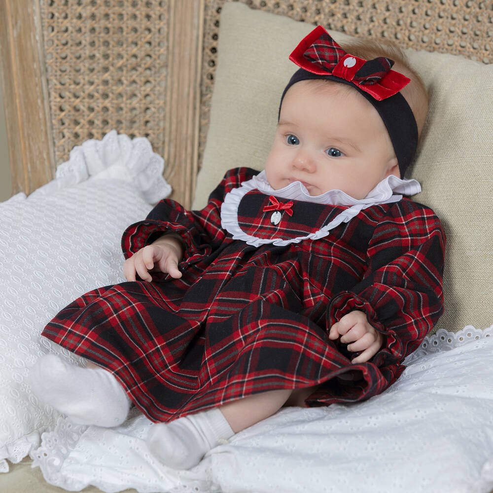 Red check baby dress cheap