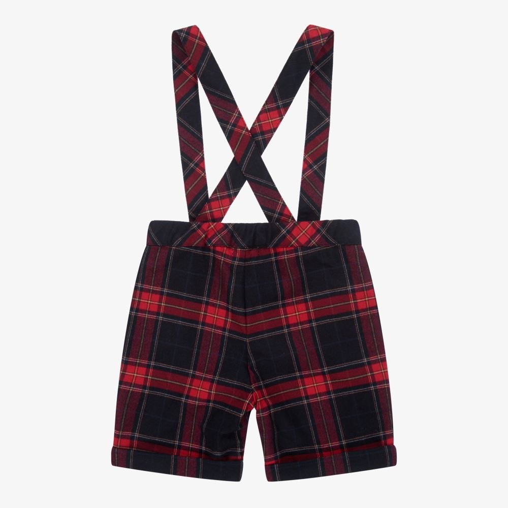 Patachou Red Blue Dungaree Shorts