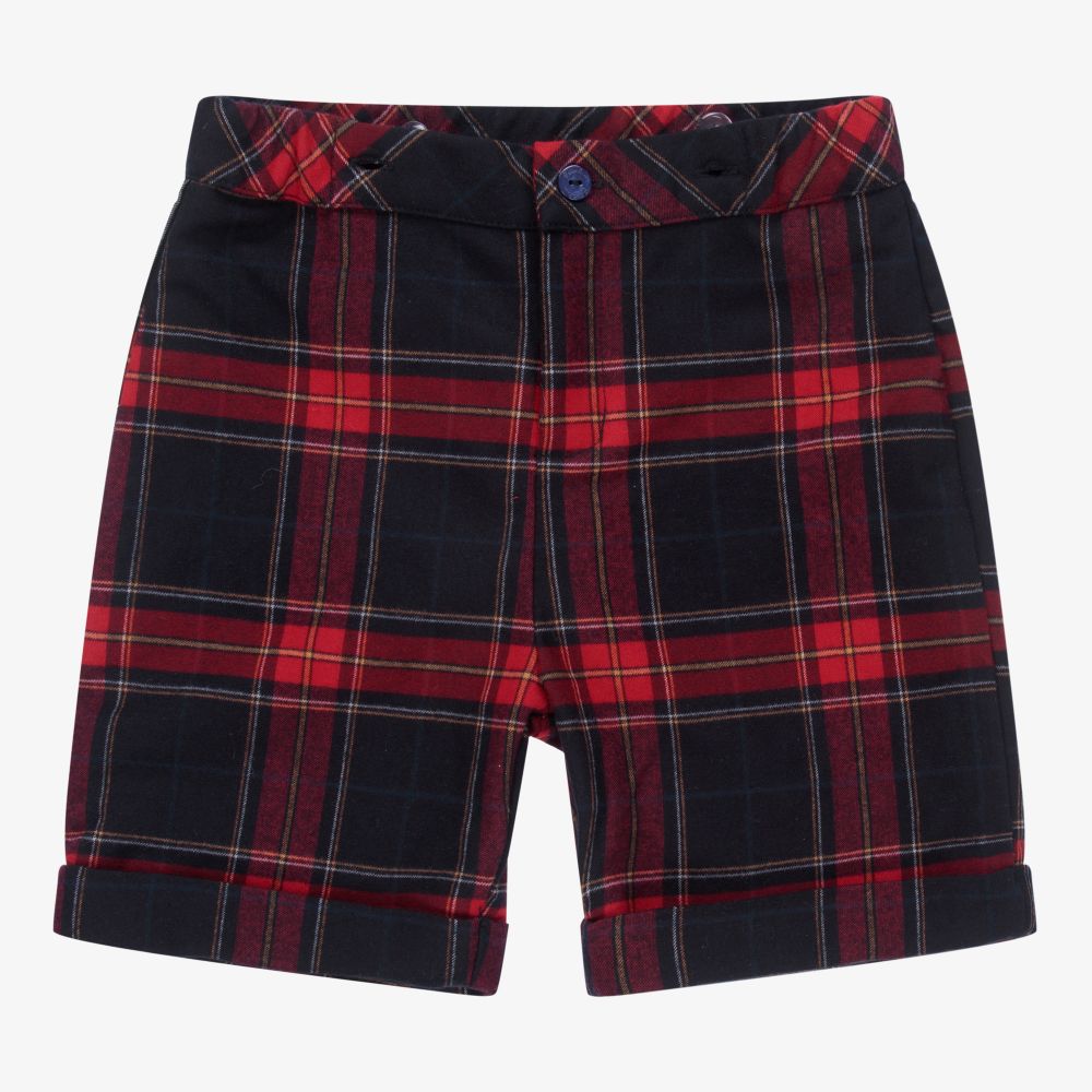 Patachou-Red & Blue Dungaree Shorts | Childrensalon Outlet