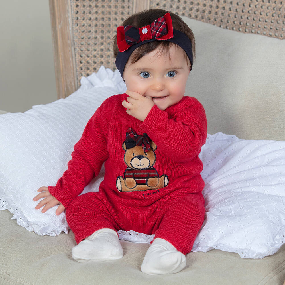 Patachou-Red Cashmere Blend Romper | Childrensalon Outlet