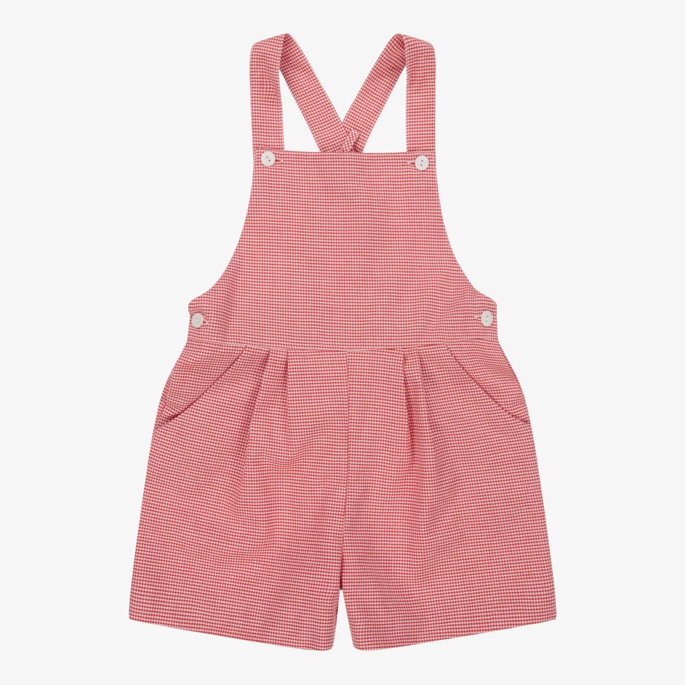 Red dungaree shop shorts