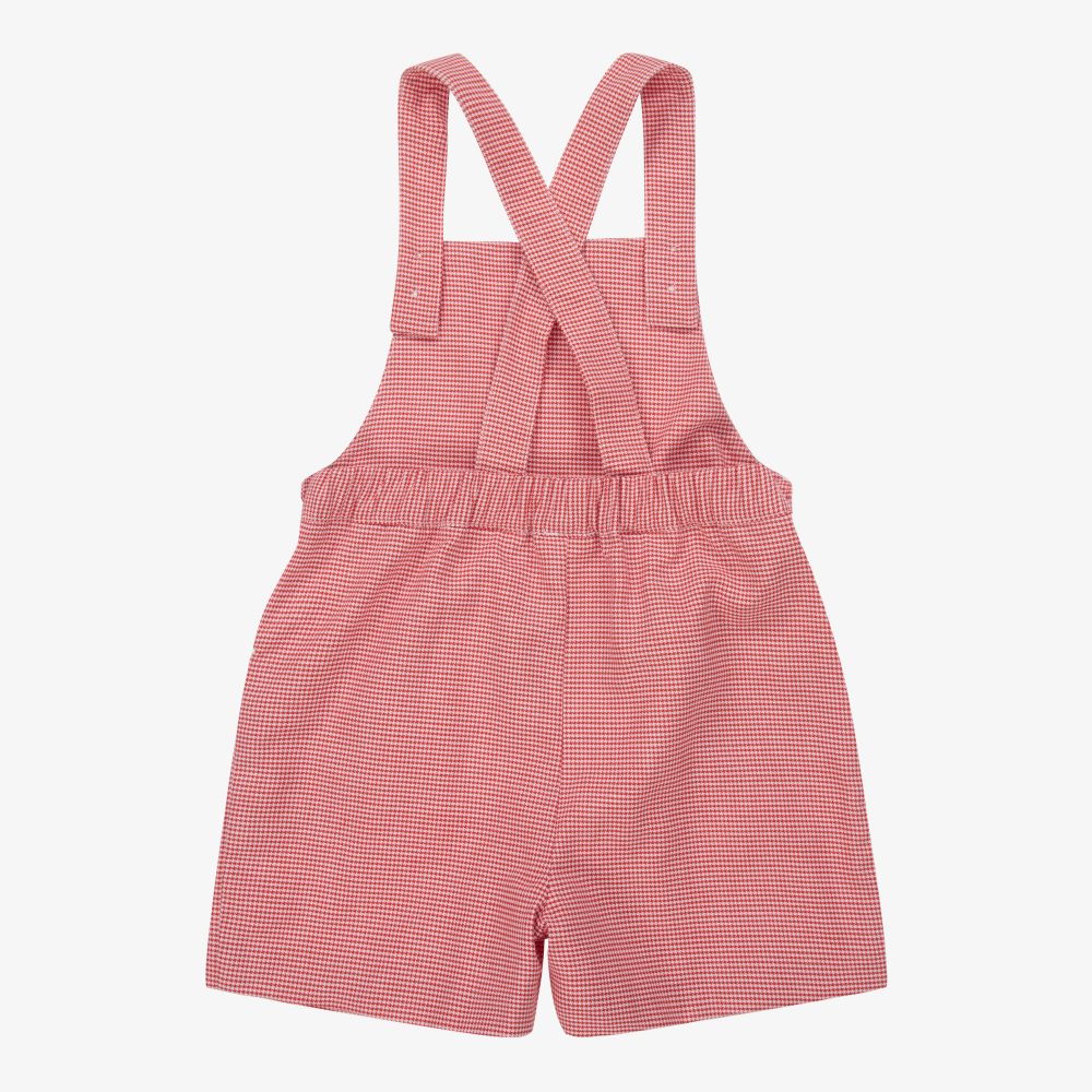 Patachou-Red Check Dungaree Shorts | Childrensalon Outlet
