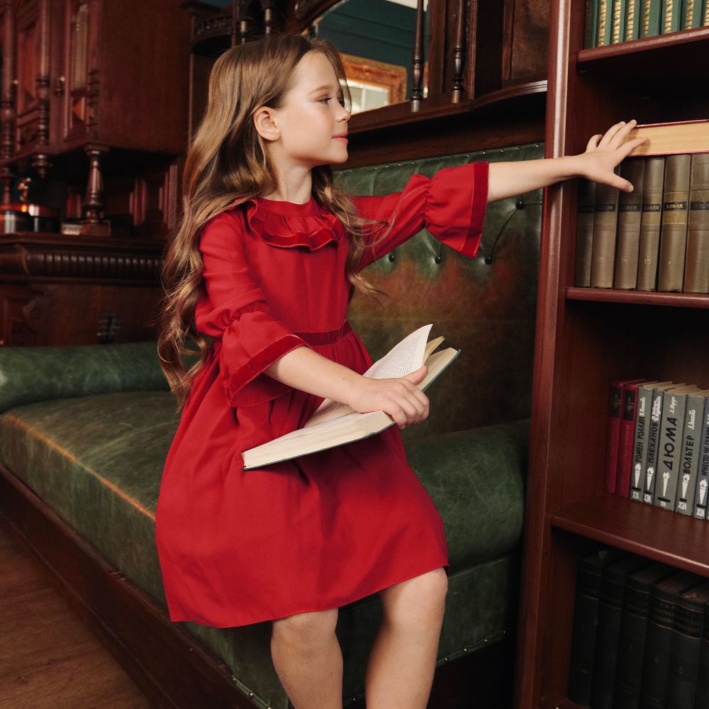 Patachou Red Chiffon Dress Childrensalon Outlet