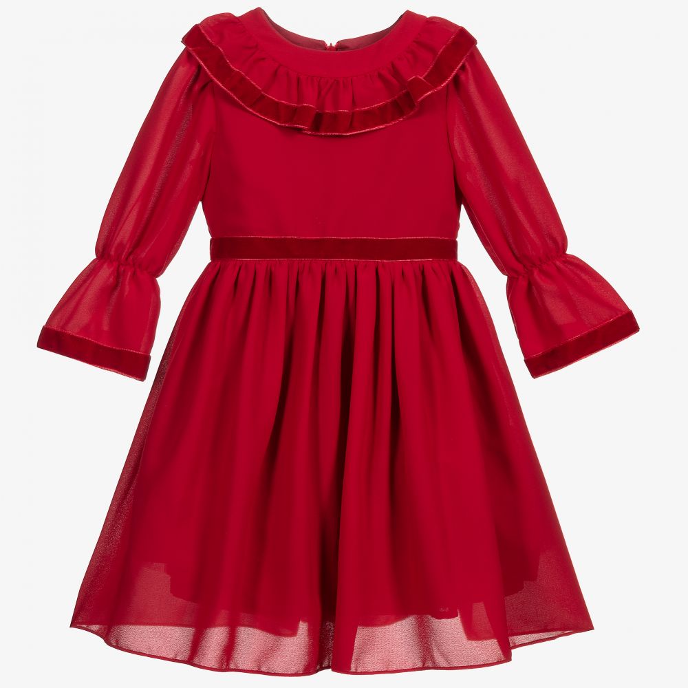 Patachou - Robe rouge en mousseline | Childrensalon