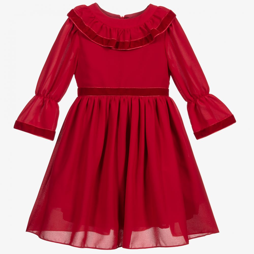 Patachou - Rotes Chiffonkleid | Childrensalon