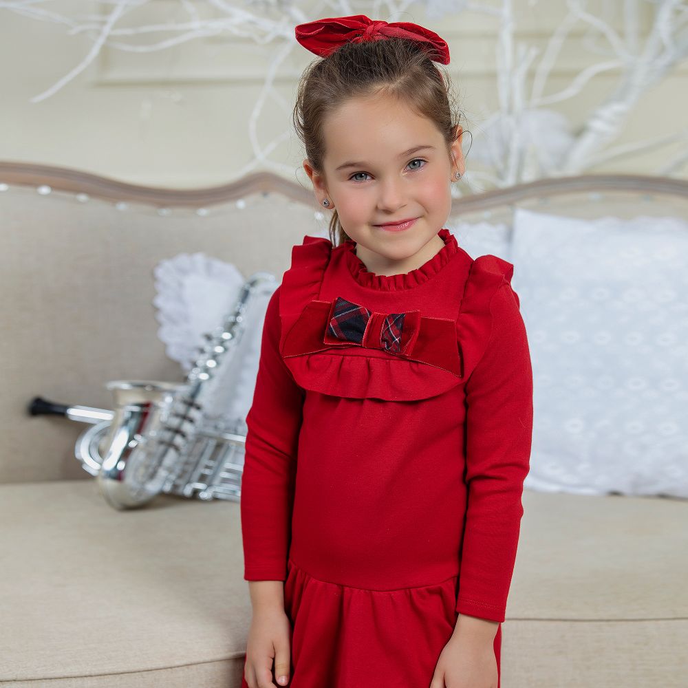 Patachou - Red Cotton Dress Childrensalon Outlet