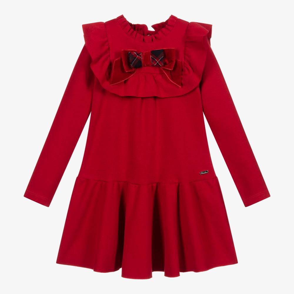 Patachou - فستان قطن لون أحمر | Childrensalon