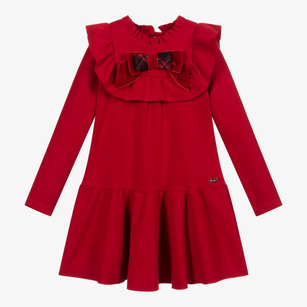 Patachou - Robe rouge en jersey de coton | Childrensalon