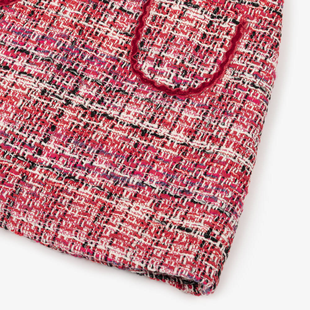 Patachou-Red & Ivory Knit Tweed Dress | Childrensalon Outlet