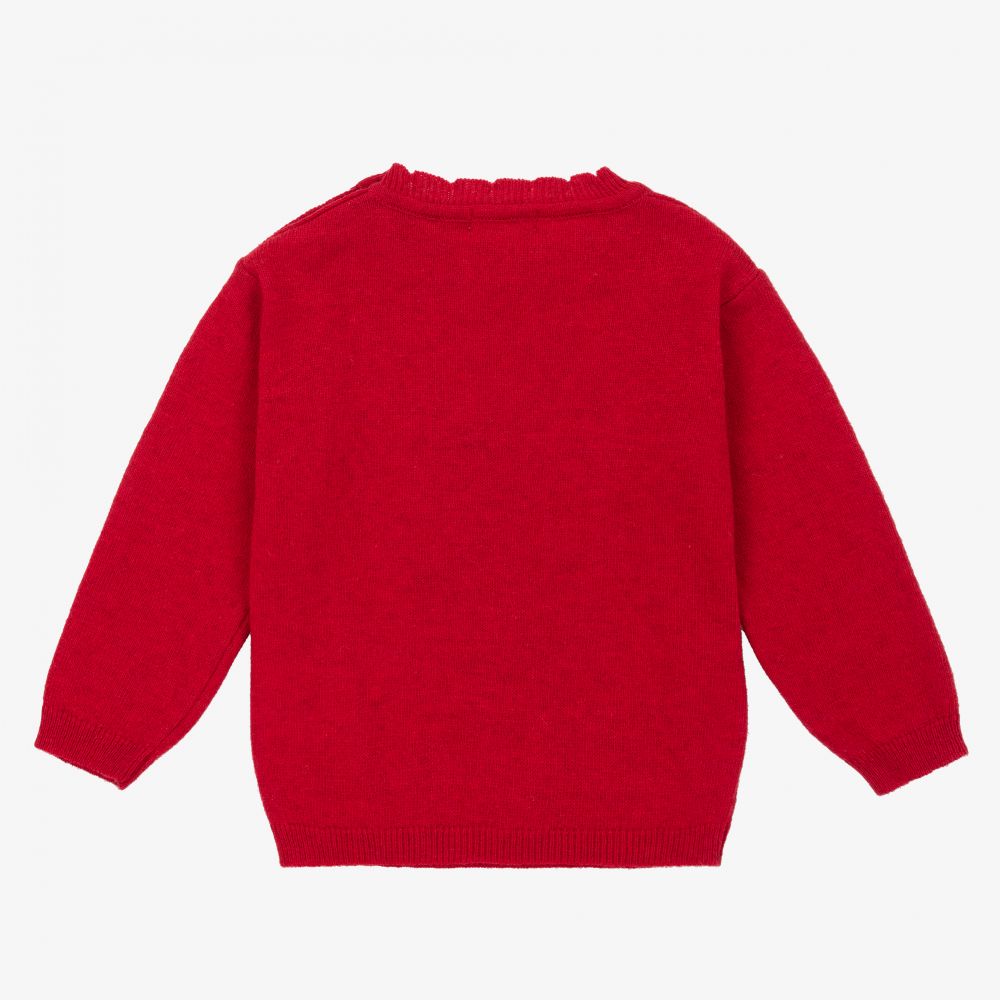 Patachou-Красный вязаный свитер с северным оленем | Childrensalon Outlet