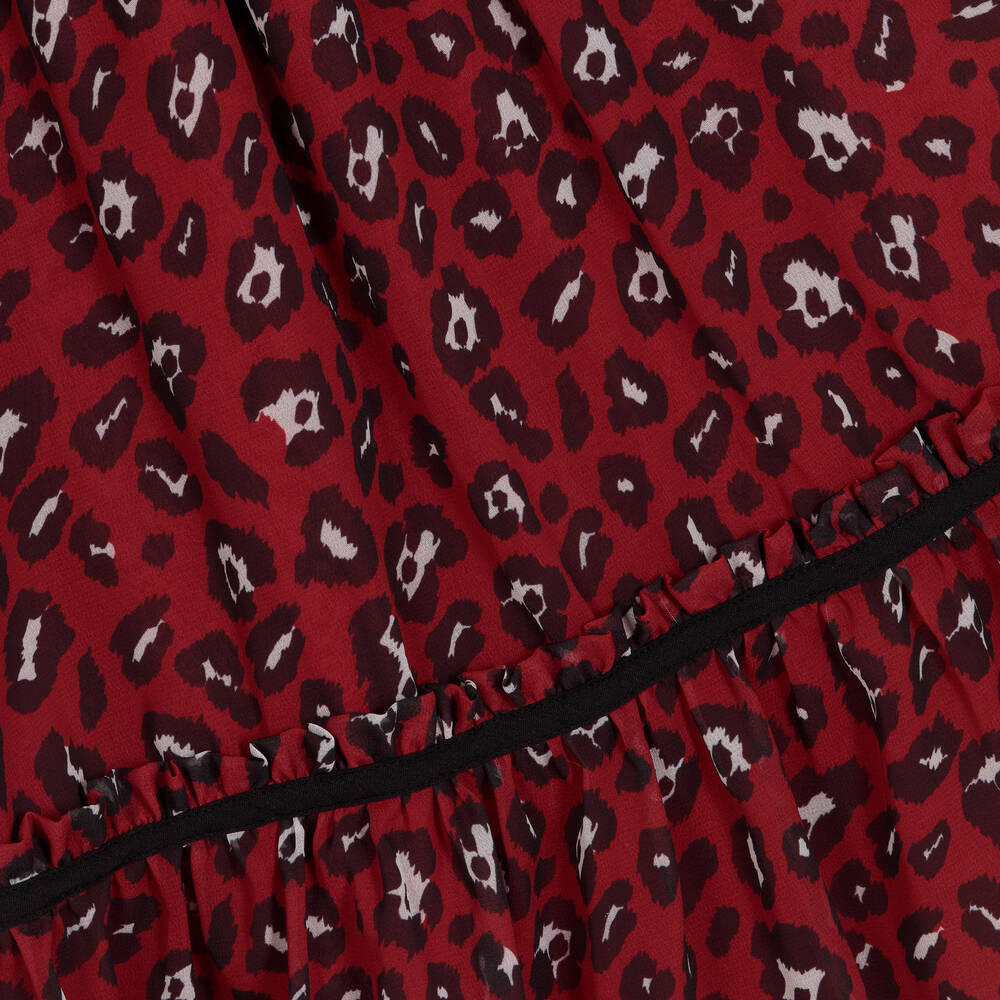Patachou-Red Leopard Chiffon Dress | Childrensalon Outlet