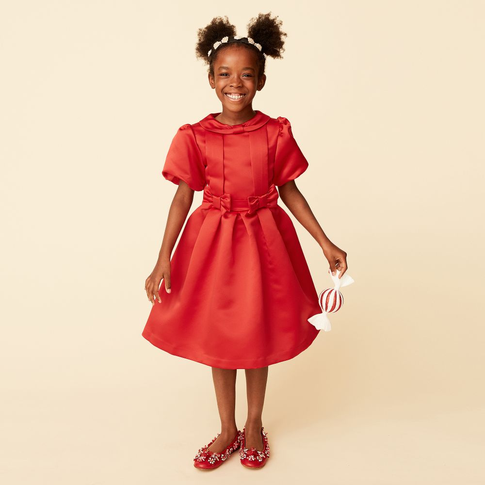 Patachou satin-trim lace skirt - Red