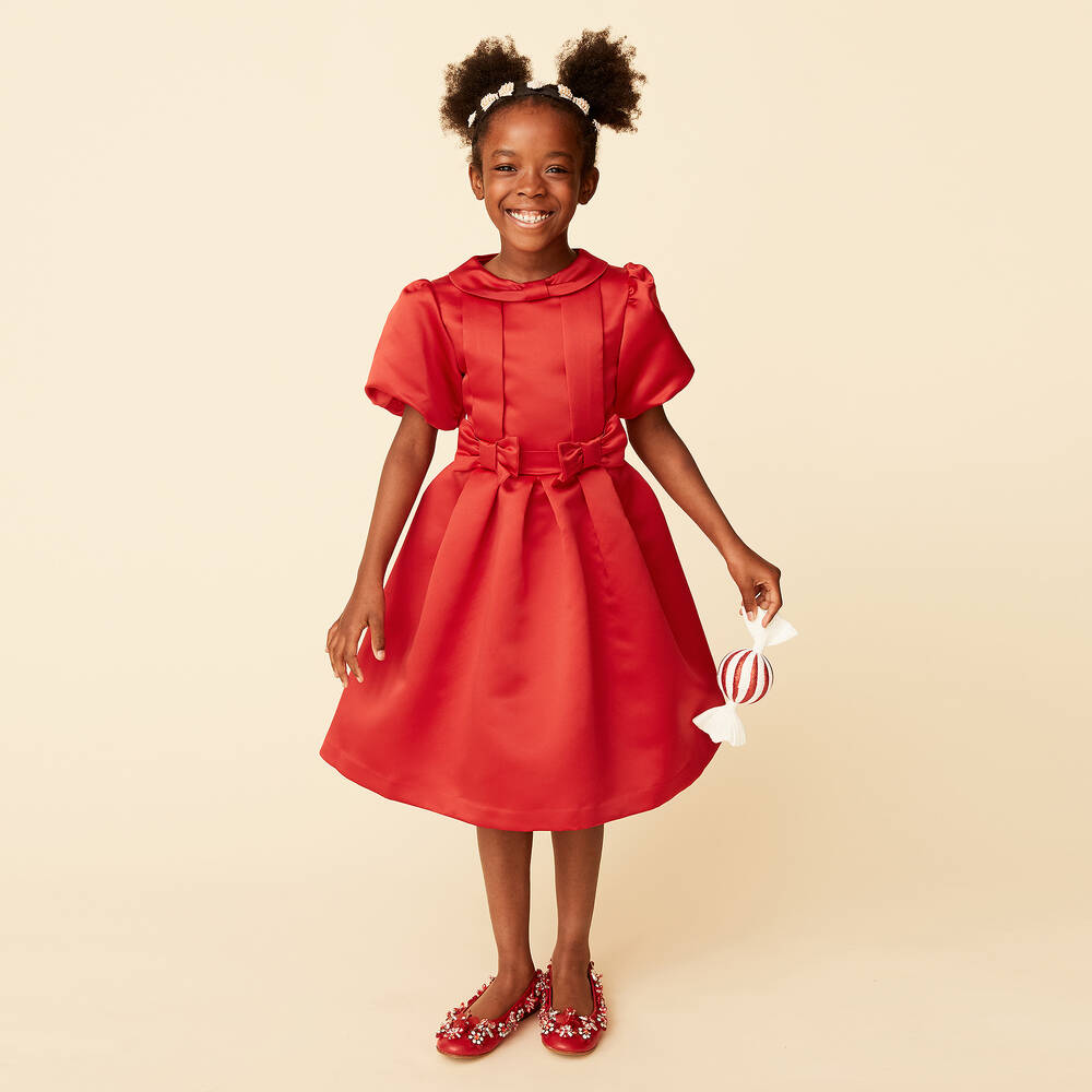 Patachou Red Satin Bow Dress