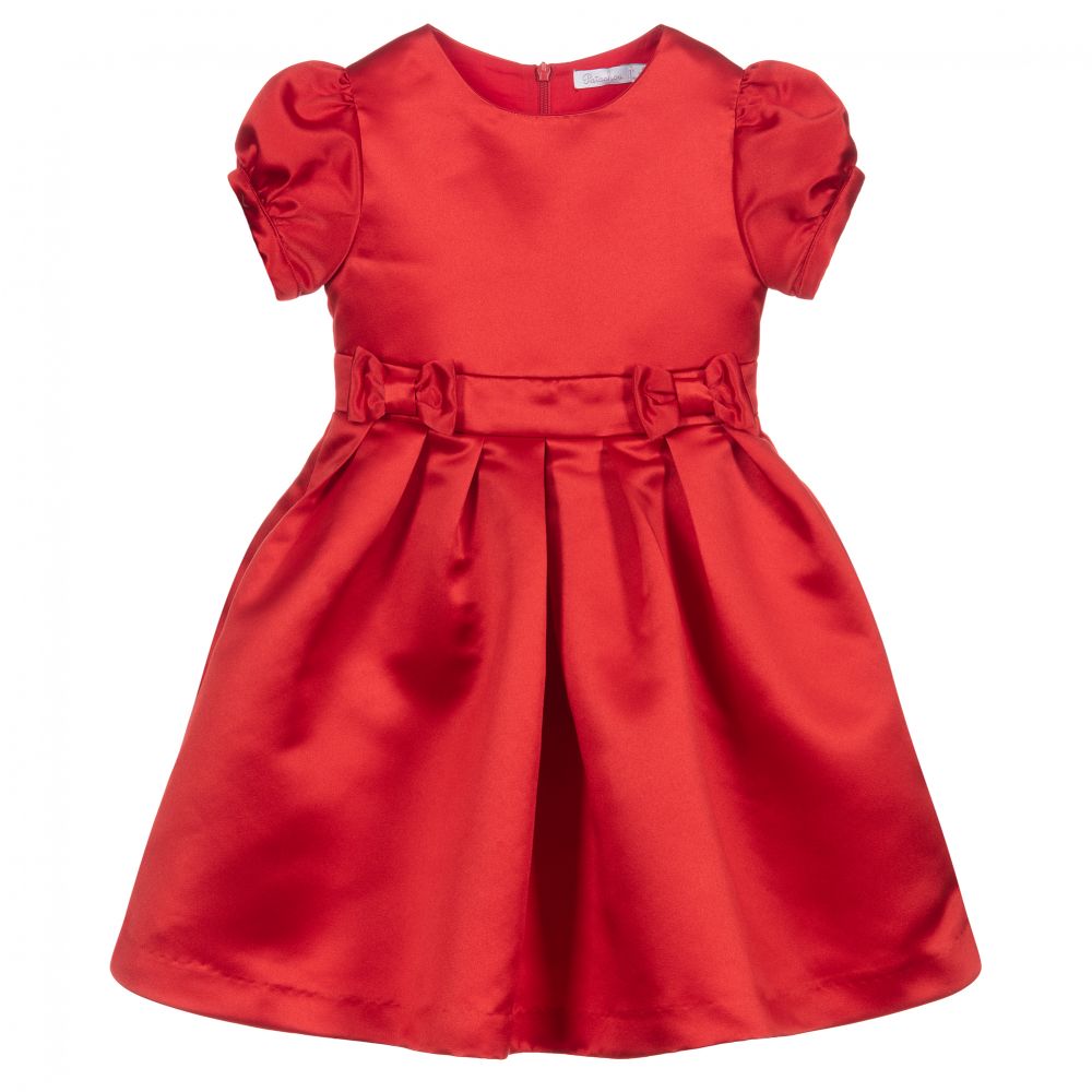 Patachou - Red Satin Dress | Childrensalon