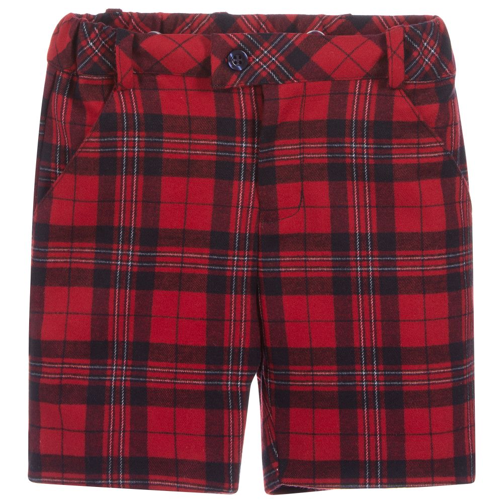 Patachou Red Tartan Shorts Shirt Set Childrensalon Outlet