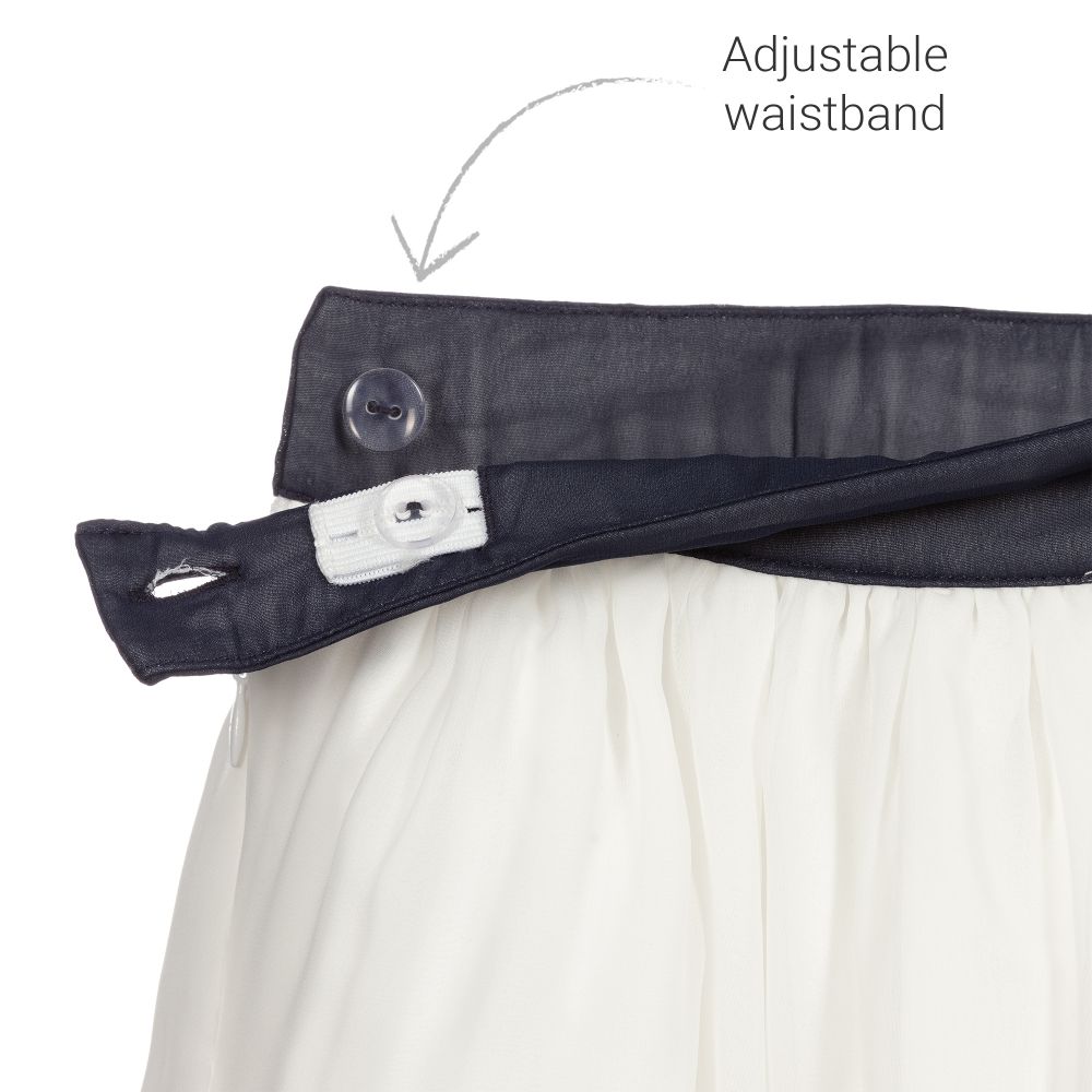 Patachou-Бело-синяя шифоновая юбка | Childrensalon Outlet