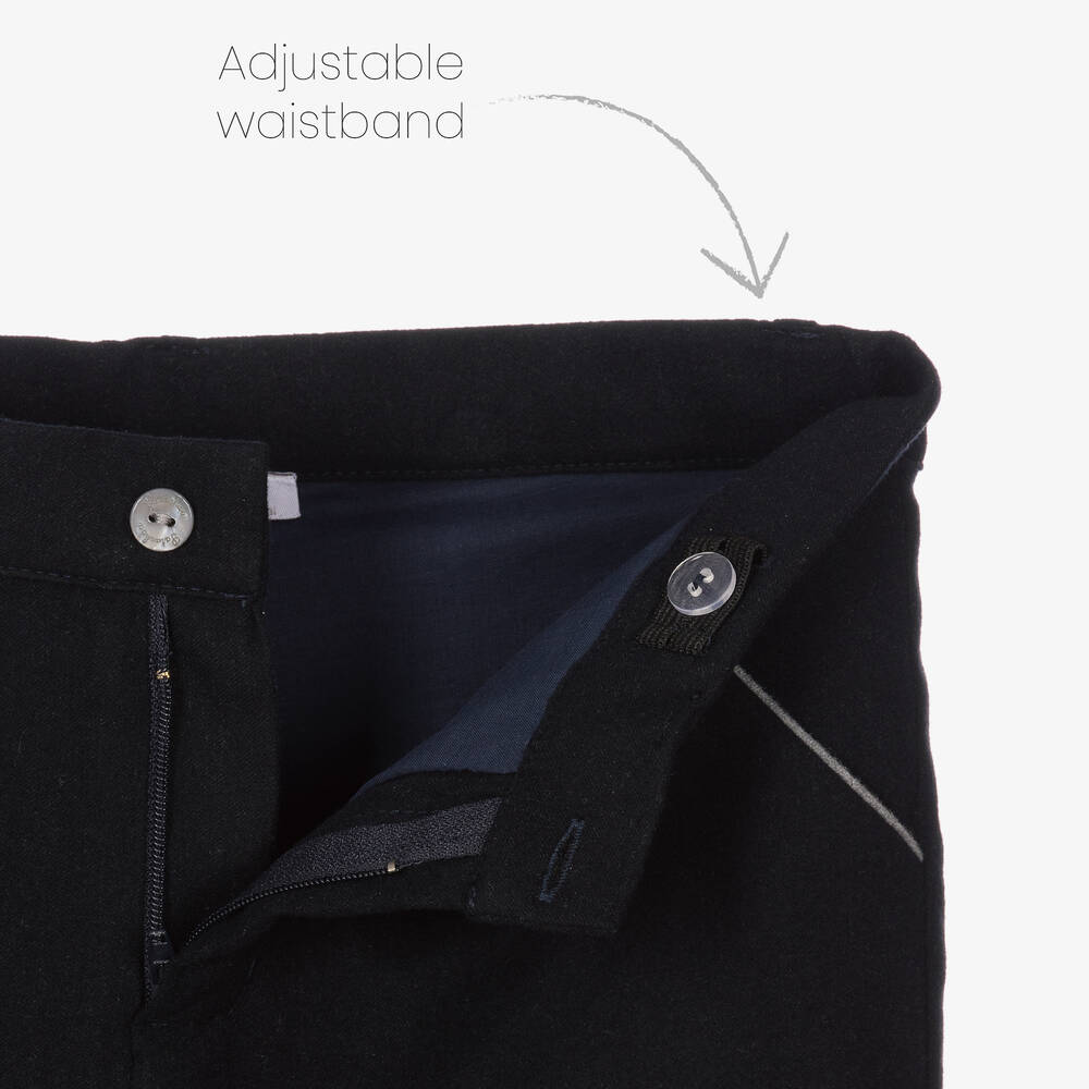 Patachou-White & Blue Cotton Shorts Set | Childrensalon Outlet