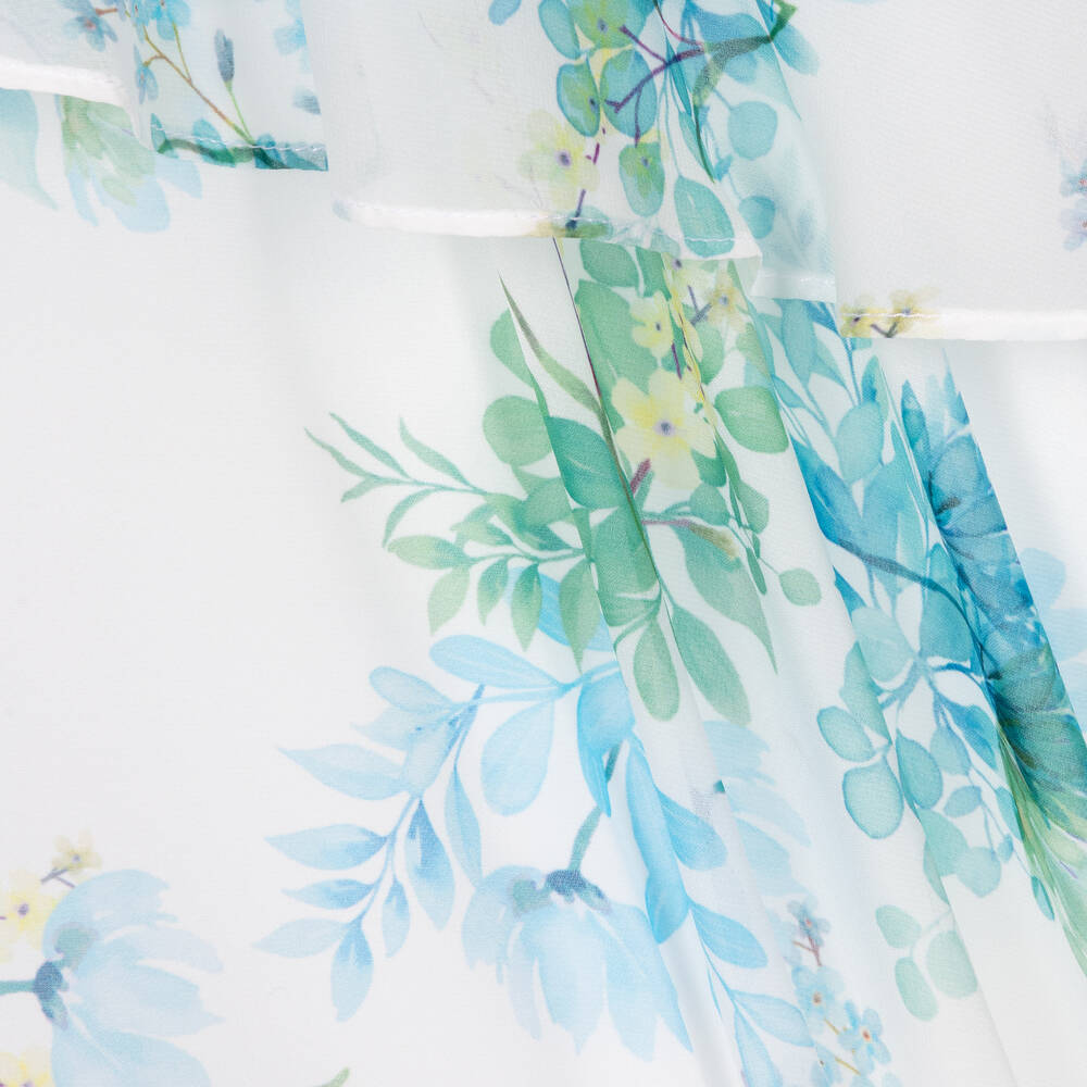 Patachou-Белое шифоновое платье с голубыми цветами | Childrensalon Outlet