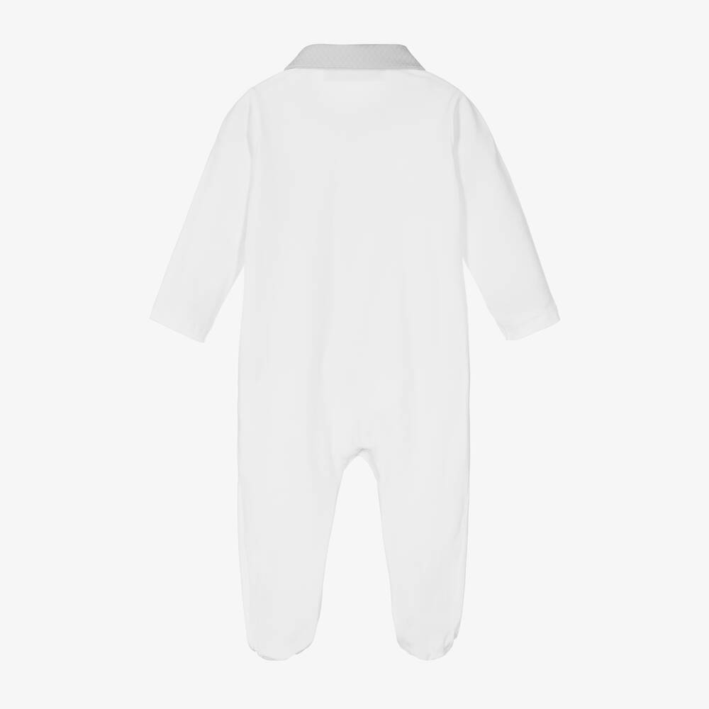 Patachou-White Cotton Babygrow | Childrensalon Outlet