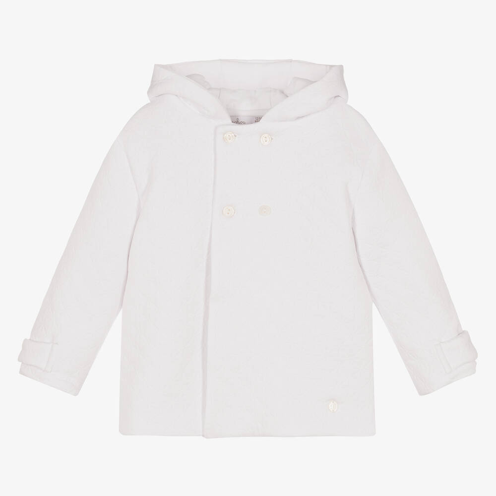 White Cotton Jersey Baby Jacket
