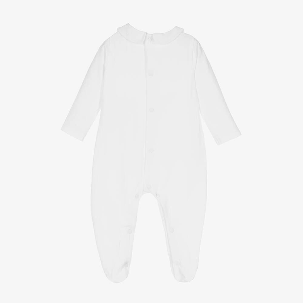 Patachou-White Cotton Jersey Babygrow | Childrensalon Outlet
