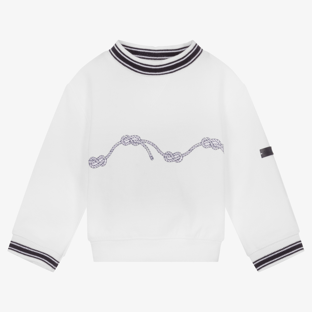 Patachou - White Cotton Sweatshirt | Childrensalon