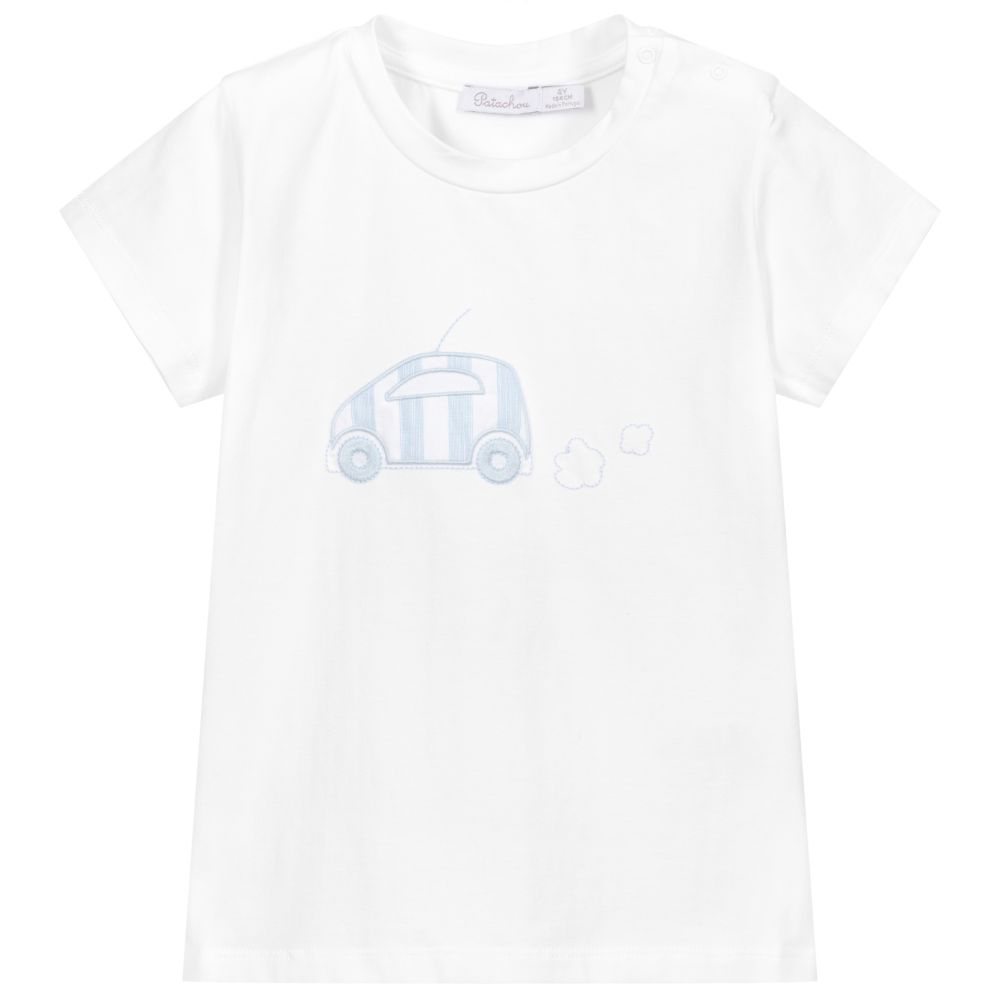 Patachou - White Cotton T-Shirt | Childrensalon