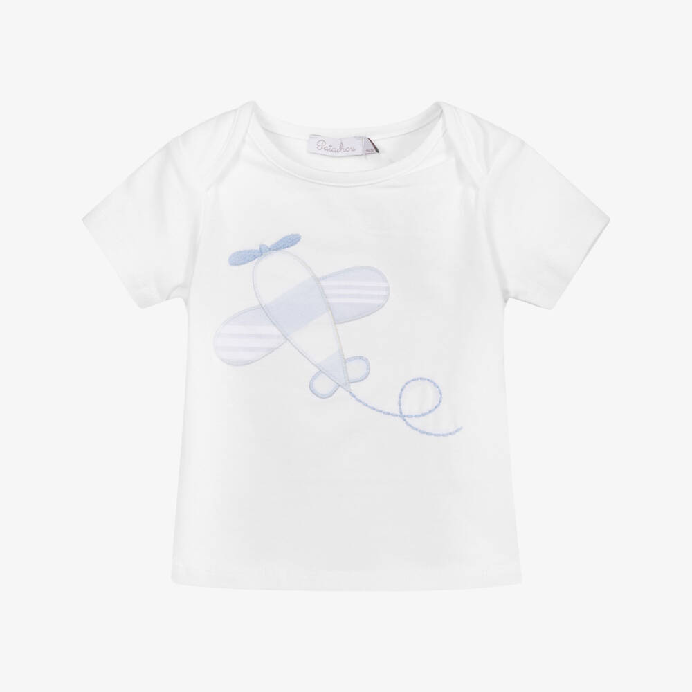 Patachou-White Cotton T-Shirt | Childrensalon Outlet