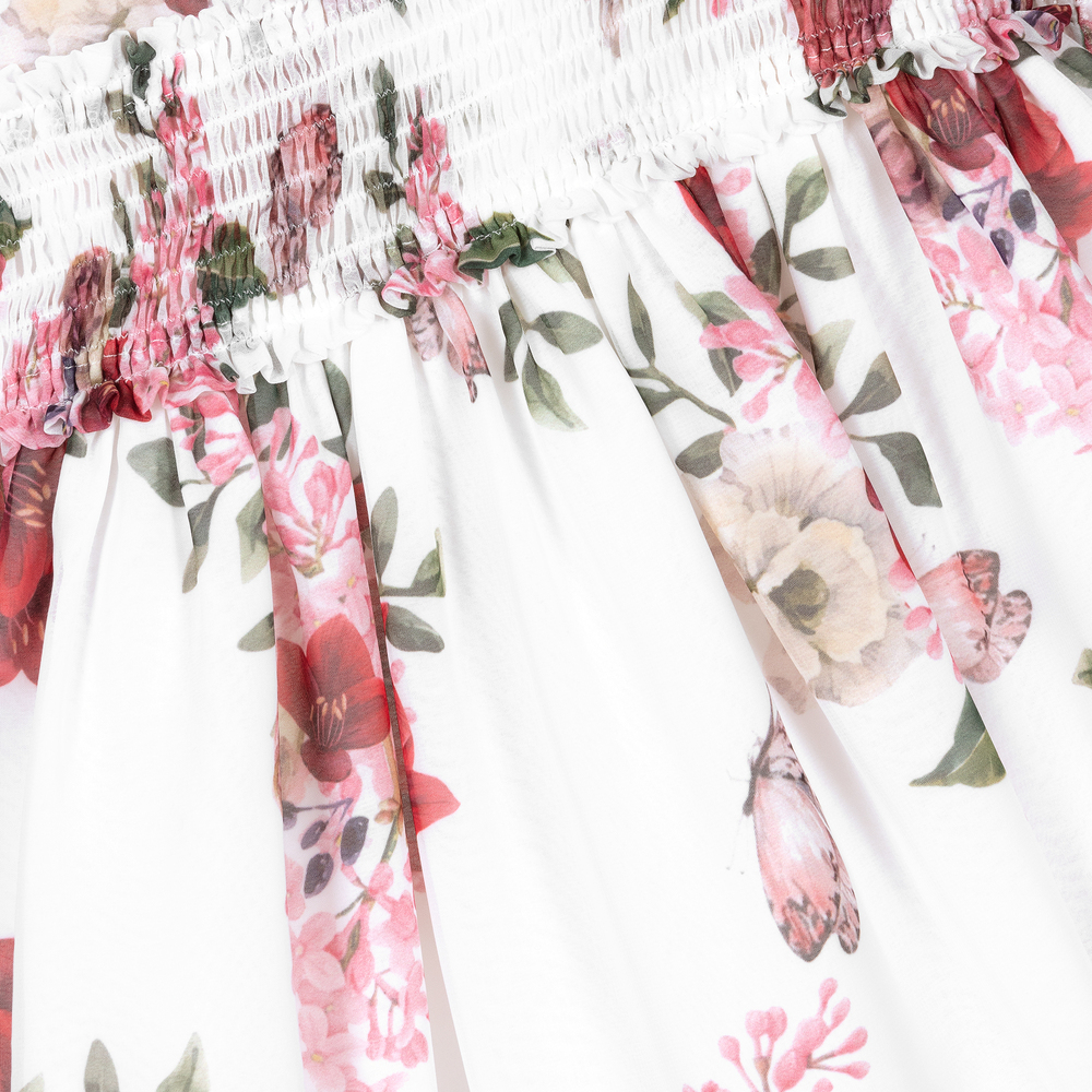 Patachou-Белое шифоновое платье с цветами | Childrensalon Outlet