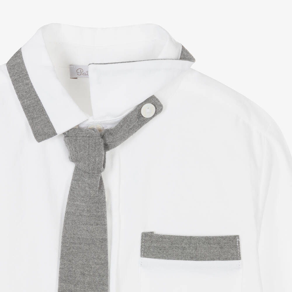 Patachou-Белый топ и серые шорты из хлопка | Childrensalon Outlet