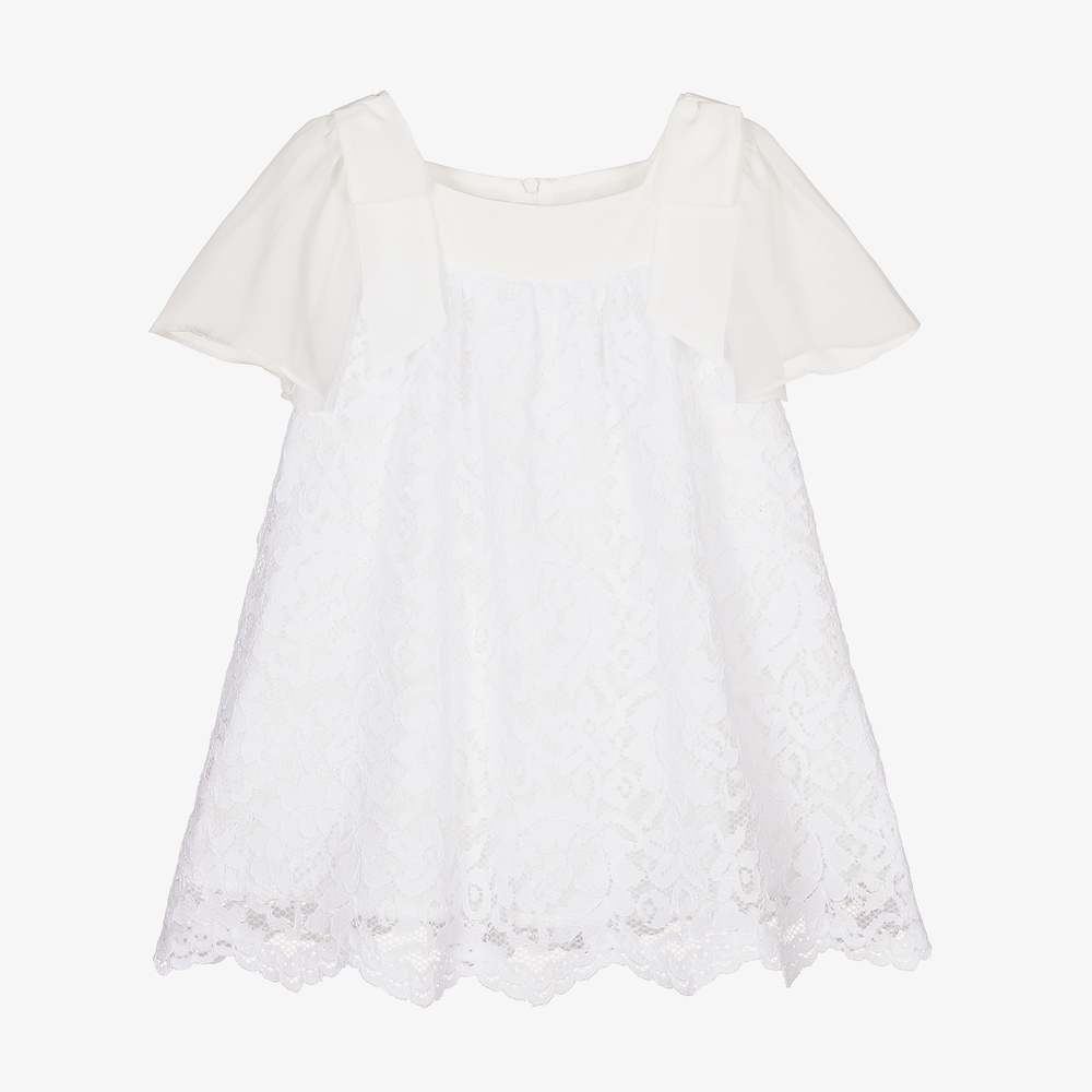 Patachou - White Lace & Chiffon Dress  | Childrensalon