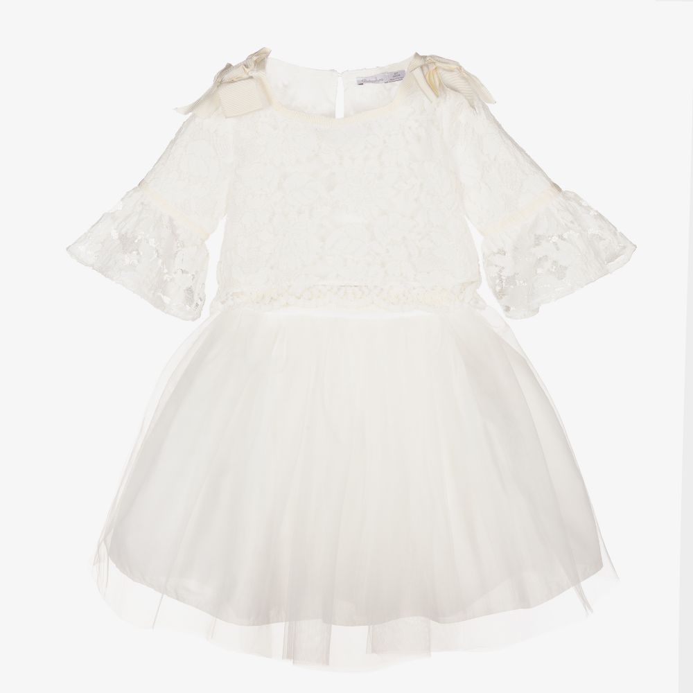 Patachou - Ens. jupe blanche tulle/dentelle | Childrensalon